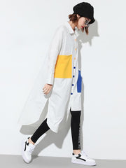 Irregular Colorful Split-joint Long Shirt