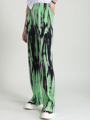 Tie Dye Wide Leg Thin Split Straight Casual Pants
