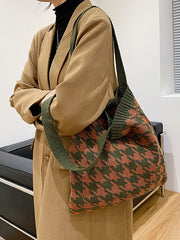 Chrismas Printed Knitted Shoulder Bag