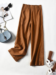 Casual Loose Solid Wide Leg Pants