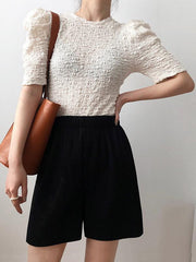 Loose Fashion Puff Sleeve Ruffled T-Shirts