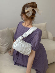 Fashion Solid Pleats Shoulder Bag