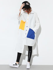 Irregular Colorful Split-joint Long Shirt