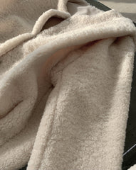 Women Loose Round Neck Solid Color Casual Coat