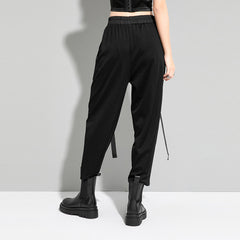 Women Solid Color Loose Casual Pants