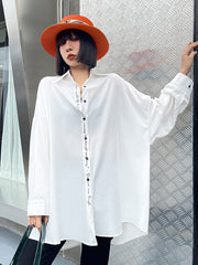 Lapel Solid Color Print Blouses Shirts Top