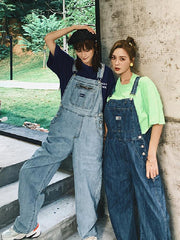 Loose Wide-Leg Jean Sleeveless Jumpsuit