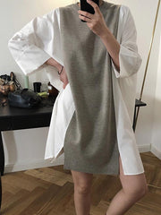 Loose Simple Split-joint Mini Dresses