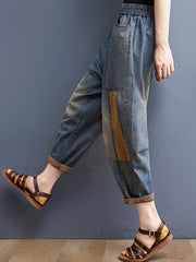 Simple Stylish Denim Split-Joint Pants