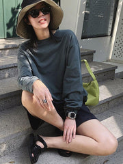 Loose Solid Color Comfortable Long Sleeve Shirt