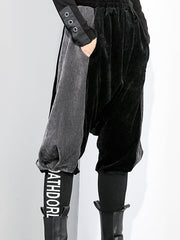 Women Elastic Waist Stitching Casual Pants