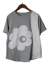 Round Neck Embroidery Small Flowers T-Shirt Tops