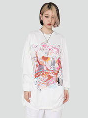 Round Neck Street Style Printed T-Shirt