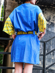 Retro Round Neck Loose Waist Slimming Dress