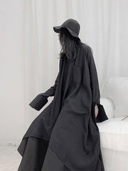 Women Asymmetric Loose Shirt Two-Piece Blouse