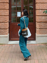 Casual Solid Straight-Leg Pants