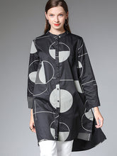 Women Round Neck Print Casual Shirt