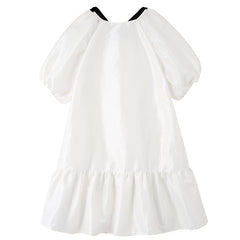 Puff Sleeve Dress With Ruffled A-Line Mini Dress