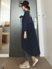 Loose V-back Hollow-out Long Dress