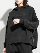 Loose Zipper Split-Joint Hooded Sweatshirt
