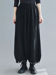 Studded Bloomers Loose Wide-Leg Pants