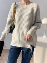 Women Solid Color Round Neck Loose Bottoming Shirt