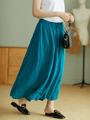Loose Retro Solid Hollow A-Line Skirt