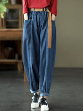 Vintage Denim Solid Color Harem Pants