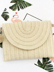 Solid Fuzzy Ball Weaving Sling Bag