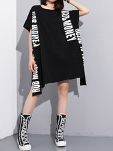 Women Round Neck Loose Print Short Sleeve T-Shirt