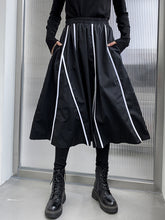 Striped Irregular Casual High Waist Skirt