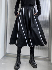 Striped Irregular Casual High Waist Skirt