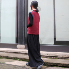 Retro Oriental Charm  Color-Block Waistcoat
