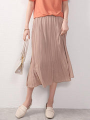 Chiffon Solid Color Ruffled Skirts
