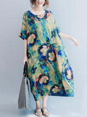 Loose Simple Ramie Cotton Dress