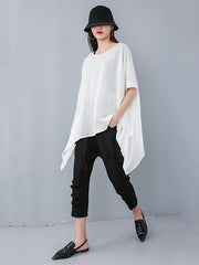 Loose Split-joint Batwing T-shirt