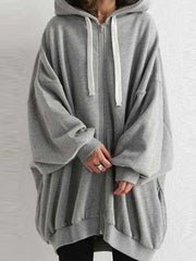Hooded Bat Sleeve Casual Sweatshirt