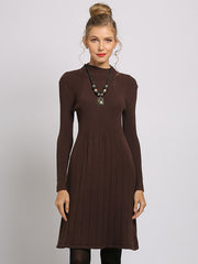 Urban Solid Color Slim Knitted Midi Dress