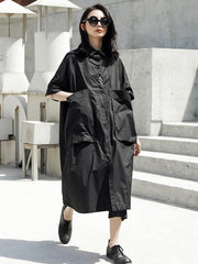 Loose Black Cool Long Shirt Dress