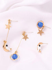 Spaceman Earth Shape Earrings
