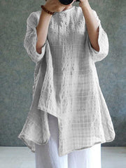 Loose Simple Style Irregular Designed Batwing Blouses