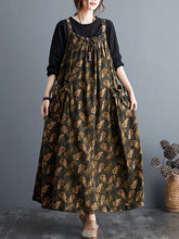 Women Retro Print Loose Dress