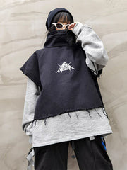 False Two Letter Printed Sweatshirt