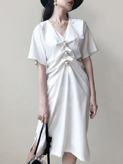 Normcore Beaded Ruffled Elegant Dress