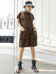 Original Drawstring Elasticity Waist Sleeveless Jumpsuits