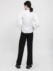 Black Solid Straight Leg Pants