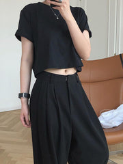 Loose Chic Solid Simple Comfortable Short T-Shirts