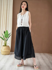 Vintage Solid Wide Leg Culotte