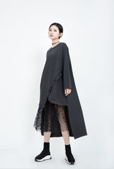 Women Stitching Loose Mesh Dress