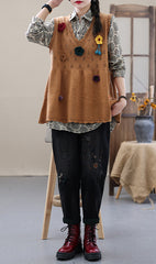 Hollow Lace V-Neck Vintage Embroidery Vest Top